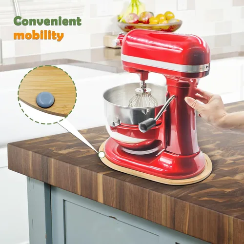 Miniatura 6 de Mezclador deslizante de bambú compatible con ayuda de cocina Bowl Lift 5-8 Qt Stand Mixer - Mover de almacenamiento de cocina Organizador deslizante