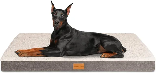 Miniatura 21 de Cama ortopédica para perros Patas Lague de tamaño grande 36''X24'', suave, impermeable, de espuma en forma de caja de huevos, cama para jaula