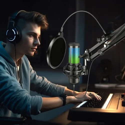 Miniatura 8 de Aokeo - Filtro pop profesional para micrófono, máscara protectora para Blue Yeti y cualquier otro micrófono, pantalla pop de viento de doble capa
