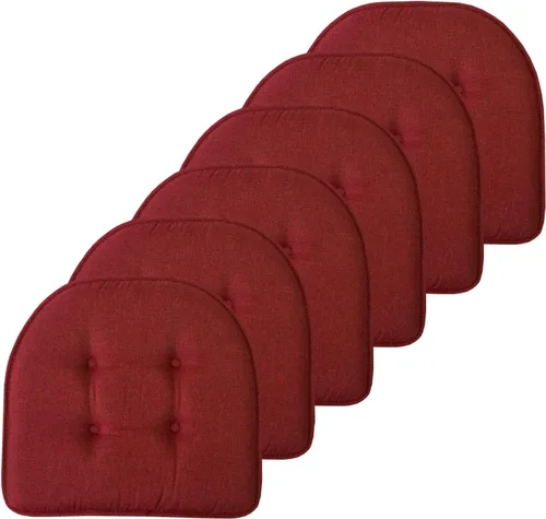 Miniatura 25 de Sweet Home Collection - Cojín de espuma viscoelástica para silla con capitoné, antideslizante, parte trasera de goma, en forma de U, 17 x 16 Piel