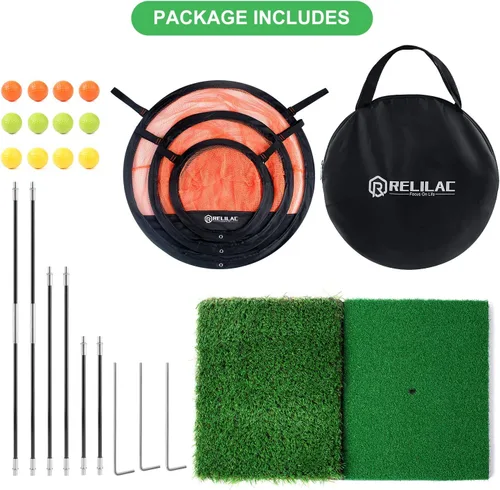 Miniatura 7 de RELILAC Juego de red de práctica de astillado de golf emergente, accesorios de objetivo de golf para interiores y exteriores, mejora tu juego corto