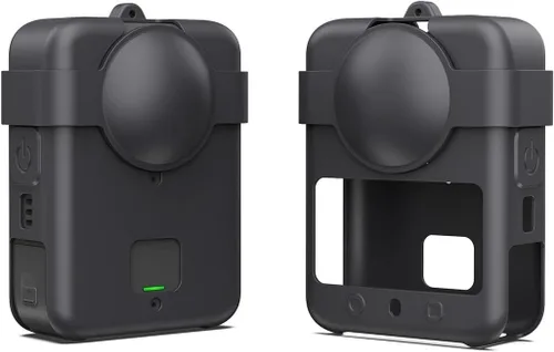 Miniatura 3 de Para accesorios DJI OSMO 360, funda de silicona + tapa de lente + funda protectora con cordón compatible con cámara de acción DJI OSMO 360