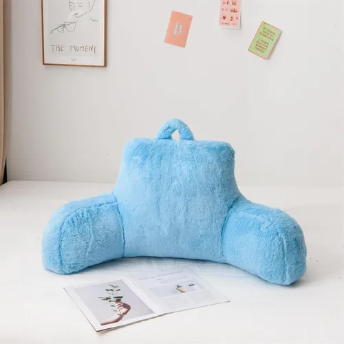 Miniatura 25 de Aimuan Almohada de lectura para descansar en la cama, almohada grande para adultos con respaldo y brazos para sentarse en la cama, cojín inclinado