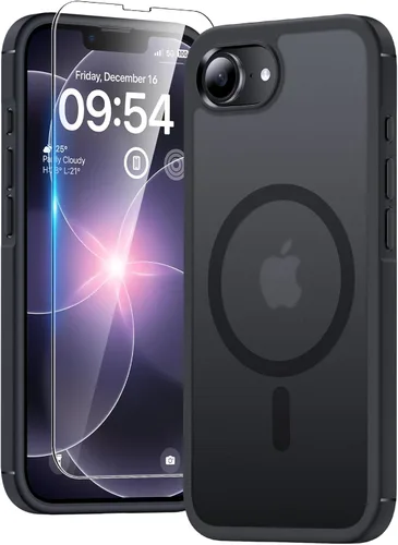 Miniatura 71 de TAURI Funda magnética 2 en 1 transparente para iPhone 14 Pro, compatible con Magsafe [no amarillenta] con protector de pantalla, protección de grado