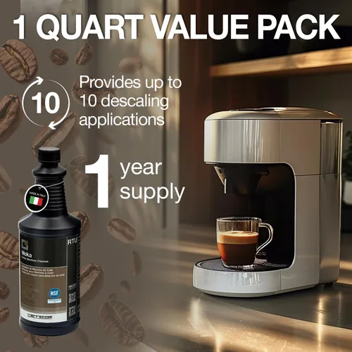 Miniatura 8 de ERRECOM Moka, Descalcificador de máquina de café, A3 registrado NSF, compatible con todas las máquinas de café y hervidores, botella de cuarto