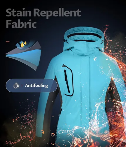 Miniatura 5 de Chaqueta de esquí impermeable para mujer resistente al viento chaqueta de snowboard cálida abrigo de invierno
