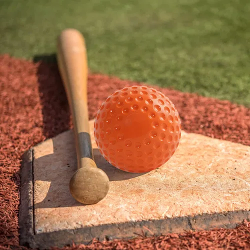 Miniatura 2 de Pelotas de béisbol 12 unidades de pelotas de béisbol con hoyuelos, máquina de lanzar pelotas de béisbol de 9 pulgadas para coordinación mano-ojo