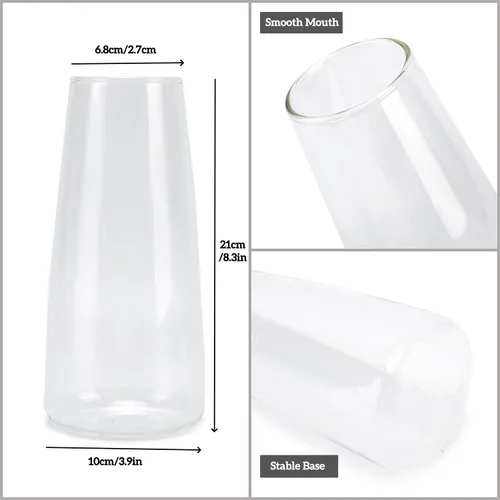 Miniatura 3 de Jarrón de cristal transparente, florero para centro de mesa, decoración del hogar, jarrones modernos para sala de estar, boda, oficina, mesa