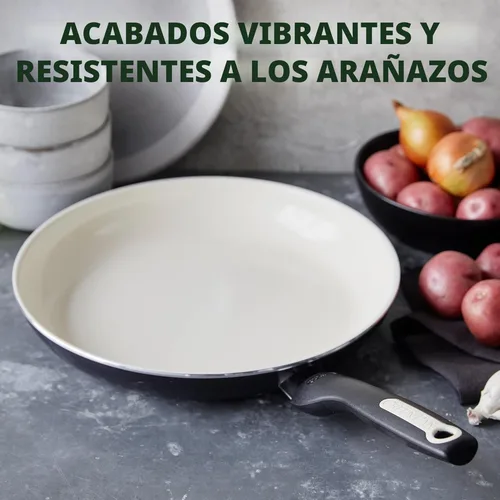 Miniatura 8 de GreenPan Rio - Sartén antiadherente de cerámica saludable de 12 pulgadas, sin PFAS, apta para lavavajillas, color negro