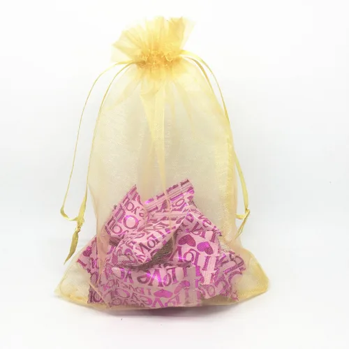 Miniatura 2 de Bolsas de regalo de organza con cordón, para recuerdos de boda, dulces, 100 unidades de 10 x 15 cm