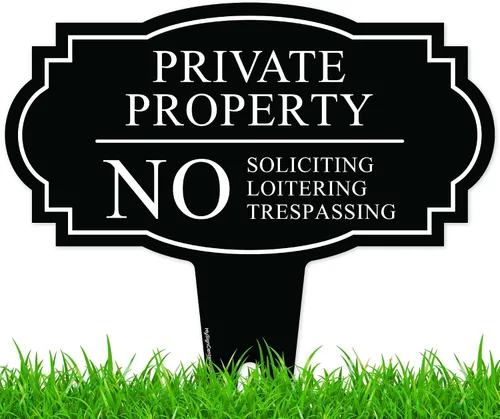 Miniatura 12 de Letrero de No Soliciting Yard (No Soliciting Yard Sign, No Solicitation In Ground de 11 x 11 pulgadas), ACM libre de óxido, resistente a