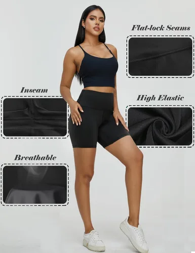 Miniatura 4 de 6 Pack 4+6+8 Spandex Biker Shorts for Women, Compression Volleyball Shorts for Workout High Waisted