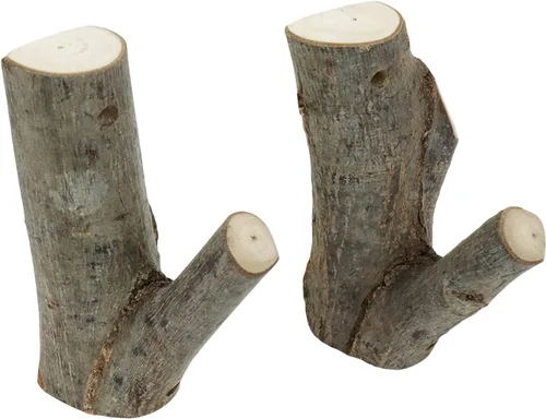 Miniatura 15 de 4 ganchos de pared de madera real con ramas de árbol de granja, rústico decorativo de madera con tronco de corteza de grosor de 0.8 in a 1.2 in