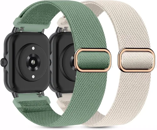 Miniatura 13 de Paquete de 2 correas elásticas de nailon compatibles con Amazfit Active 2/Active 3 Premium/Active, correas deportivas de repuesto suaves de 0.787