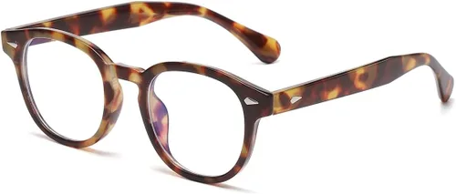 Miniatura 12 de Gafas Retro Redondas de Bloqueo de Luz Azul para Hombres y Mujeres, Montura Vintage sin Prescripción para Lectura de Computadora