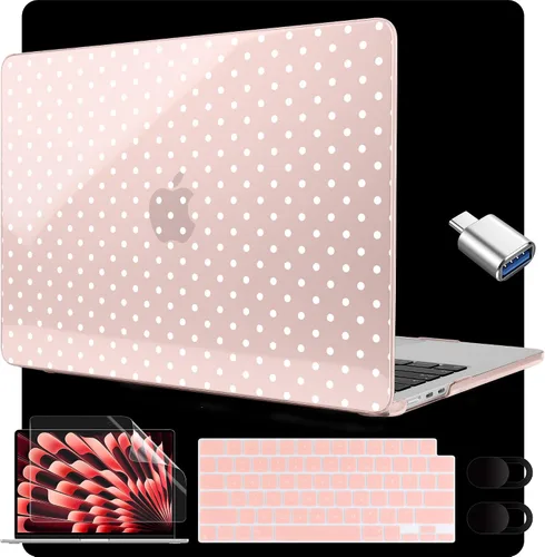 Miniatura 39 de MEEgoodo Funda para MacBook Air M5/M4/M3/M2 de 15 pulgadas 2026 2025 2024 2023, funda compatible con el modelo (A3448/A3241/A3114/A2941)