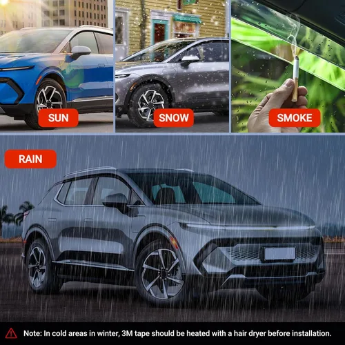 Miniatura 6 de Viseras de ventana, protectores de lluvia para Chevy Equinox EV 2025 2026, deflectores de ventana adhesivos, protección contra la intemperie
