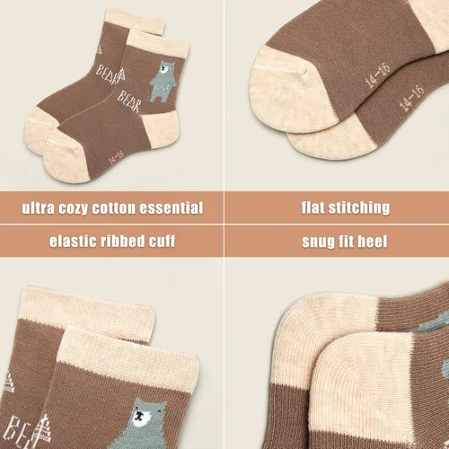 Miniatura 24 de Aisyee Calcetines de algodón para niños, calcetines sin costuras para niños, calcetines coloridos de cuarto de punto, paquete de 6