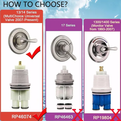 Miniatura 2 de KEROX - Cartucho de grifo K35A, cartucho de repuesto compatible con La Torre, Gerber, Danze & Moen, reparación de bañera de ducha de una sola