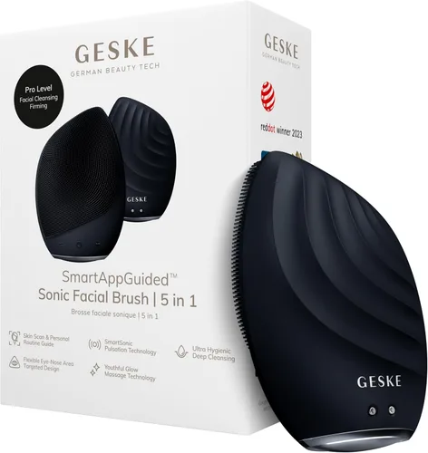 Miniatura 14 de GESKE SmartAppGuided™ Cepillo facial sónico 5 en 1 Cepillo de limpieza facial eléctrico vibratorio Cepillo de silicona suave Limpiador facial