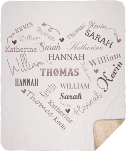 Miniatura 13 de Mantas personalizadas con el nombre, para bebés, niños y adultos, mamá, abuela, abuelo. Manta personalizada con tus nombres. Manta personalizada