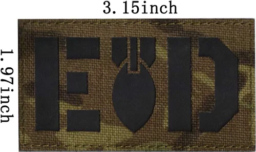 Miniatura 2 de Parche reflectante de bandera de Estados Unidos/EOD para eliminación de artillería explosiva, parches militares, insignias bordadas tácticas, parche