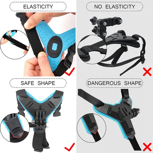 Miniatura 4 de ChromLives Soporte de casco para Gopro, soporte de correa de barbilla para casco de motocicleta para GoPro Hero 11 10 9 8 7 6 5 4 3, Xiaomi Yi y más