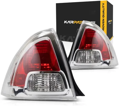 Para Ford Fusion 2006 2007 2008 2009 Par de luces traseras para conductor y pasajero, lente transparente y roja | CAPA | Reemplazo para FO2818123C,