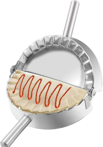 Miniatura 2 de COTEY Prensa para Empanadas de 6 pulgadas, Molde Grande de Acero Inoxidable para Dumplings, Cortador de Masa/Molde para Dumplings 2 en 1