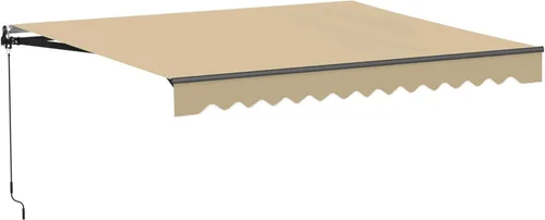 ALEKO - Toldo manual de 10 x 8 pies con estructura negra estilo caribeño; toldo con protección UV, dosel para sombra con manivela manual y Arena