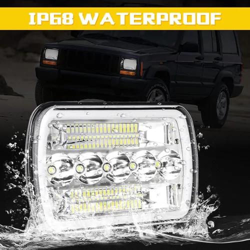 Miniatura 6 de BESTZHEYU 2 faros delanteros de 5 x 7 compatibles con Chevy Express 1500 2500 3500 Cargo Van F-150 F-250 F-350 Wrangler YJ Cherokee XJ Kenworth T300