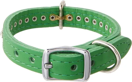 Miniatura 32 de Collar de perro de cuero y cristales de OmniPet Signature, cuero de grano de violeta africana de avestruz, se ajusta a un tamaño de cuello de 6"-8