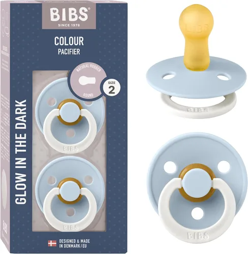Miniatura 71 de BIBS - Paquete de 2 chupetes Bibs Colour, calmante, libre de bisfenol A, punta redonda, látex de goma natural Noche de vainilla