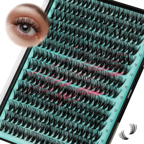 Miniatura 16 de Kit de Extensión de Pestañas, Kit de Racimos de Pestañas DIY 168Pcs con Pegamento de Unión y Sello Impermeable, Removedor de Pestañas para Kit