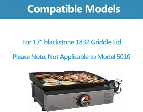 Miniatura 2 de Tapa con bisagras mejorada para Blackstone de 17 pulgadas 1832 Adventure Ready, tapa de plancha para parrilla 1832, tapa dura de plancha