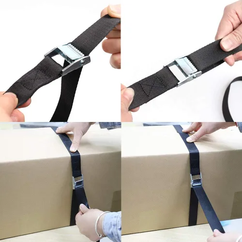 Miniatura 5 de Paquete de 6 correas de amarre de 6.5 pies x 1 pulgada, correas de amarre de hasta 1500 libras, correas de seguridad para motocicleta, carga