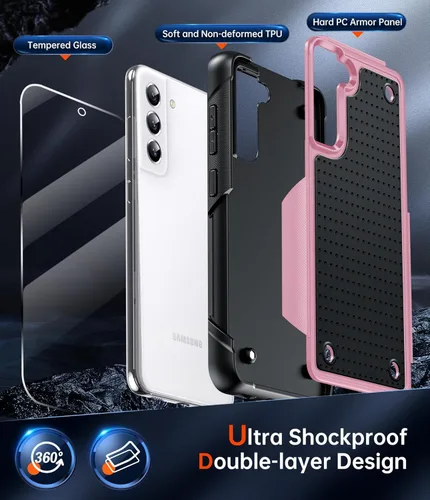 Miniatura 2 de LeYi Funda para Galaxy S21 FE-5G: Funda Samsung S21 FE con protector de pantalla, doble capa protectora de policarbonato duro y TPU suave Android