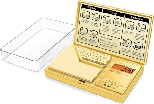 Miniatura 7 de Fuzion Báscula de gramo, báscula digital de bolsillo de 7.05 oz x 0.00 oz, chapado en titanio dorado, escala pequeña de alta precisión, 6