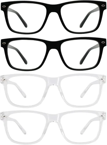 Miniatura 10 de Paquete de 4 lentes de lectura con bisagras de resorte, lectores rectangulares para mujeres y hombres 1.0 1.25 1.5 1.75 2.0 a 4.0