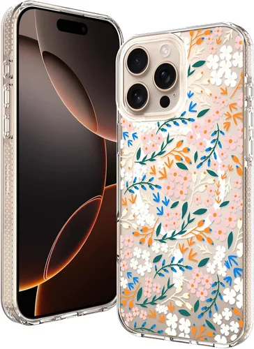 Miniatura 14 de OOK Magnetic for iPhone 17 Case Clear Pretty Flower Girls Women [Not Yellowing][Screen Protector] [ MagSafe Compatible] with Full Camera Lens