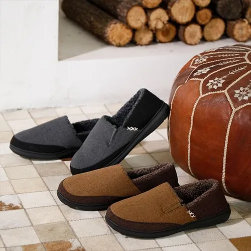 Miniatura 4 de Zigzagger Pantuflas de microgamuza esponjosas para hombre, estilo mocasín, para interior y exterior