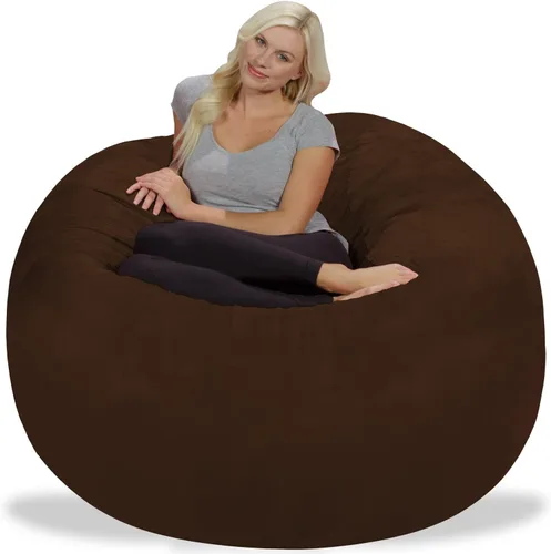 Miniatura 4 de Chill Sack Puf - Sillón gigante de espuma viscoelástica de 5 pies, sofá grande con funda de microfibra suave, color marrón