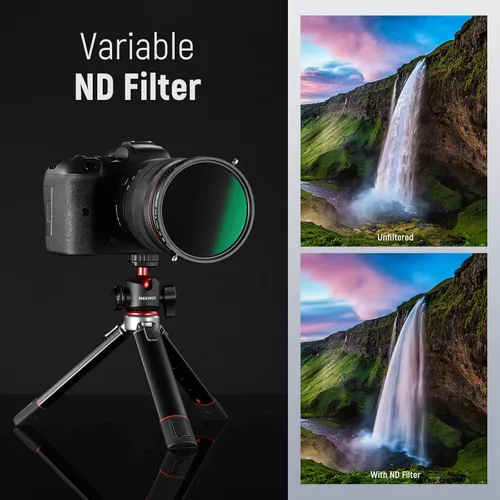 Miniatura 6 de NEEWER 2 en 1 Filtro ND Variable de 58mm ND2–ND32&CPL (Filtro Polarizador Circular) Sin X Cross/30 Capas Nano Recubierto/Vidrio Óptico HD/Marco