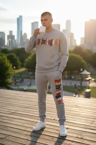 Miniatura 22 de SCREENSHOT APPLIQUE F11966 Premium Fleece Streetwear Chenille EMB Crew Neck Sweatshirt - Classic Fit