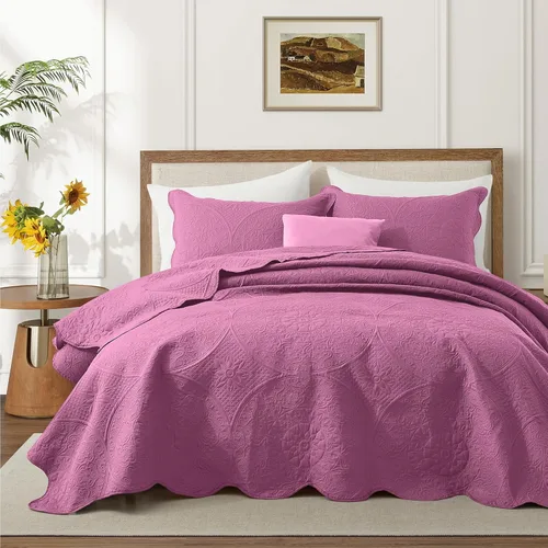 Miniatura 10 de MOONLIGHT20015 Paquete de 8 Colchas Tamaño King para Cama (106" x 96") - Venta al Por Mayor para Hoteles, Dormitorios de Huéspedes y Airbnbs - Gris