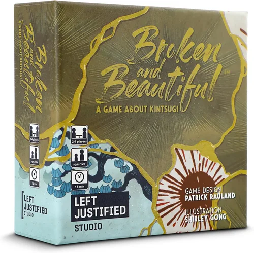 Left Justified Broken y hermoso juego de cartas Kintsugi – Un mazo temático único para la diversión nocturna de juego con familiares y amigos –