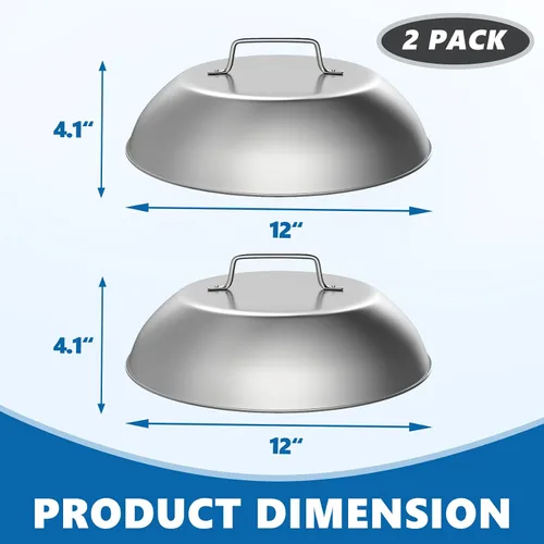 Miniatura 2 de SafBbcue 2 juegos de accesorios para parrilla de 12 pulgadas, cubierta de cúpula de fusión de quesos para Blackstone, Pitboss, Camp Chef Vapor Pizza
