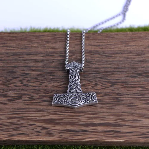 Miniatura 5 de LANGHONG Collar vikingo nórdico para hombre, brújula vegvisir, collar original de talismán, 1 ud