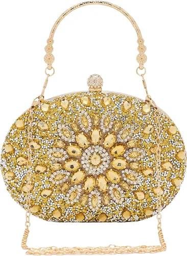 Miniatura 9 de SH Bolsos de mano para mujer, bolso formal de noche con diamantes de imitación, bolsos brillantes para boda, fiesta, cóctel, baile de graduación