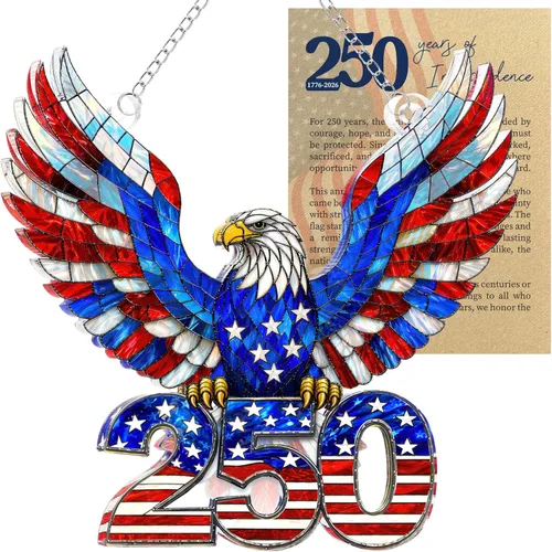 Adorno de 250 aniversario de Estados Unidos, adorno para árbol de Navidad de Estados Unidos, 250 adornos de Navidad de bandera patriótica